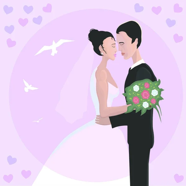 Hochzeit Ikone Vektor Illustration — Stockvektor