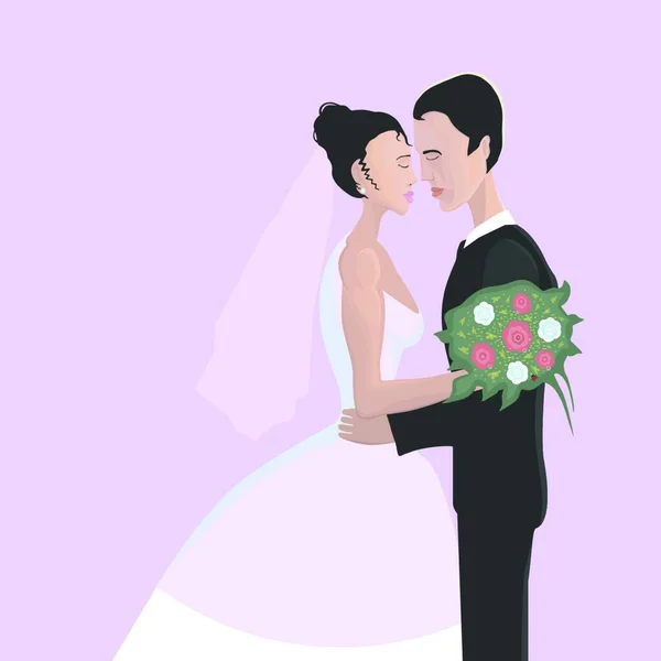 Casamento Casal Vetor Ilustração — Vetor de Stock