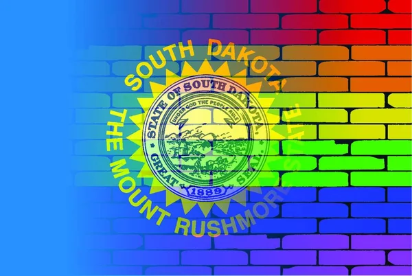 Ilustração Vetorial Rainbow Wall Iowa — Vetor de Stock
