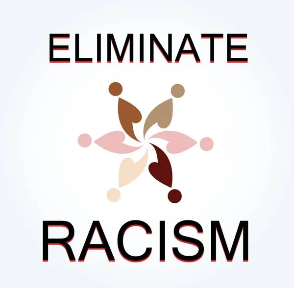 人種差別を排除し 単純なベクトル図 — ストックベクタ