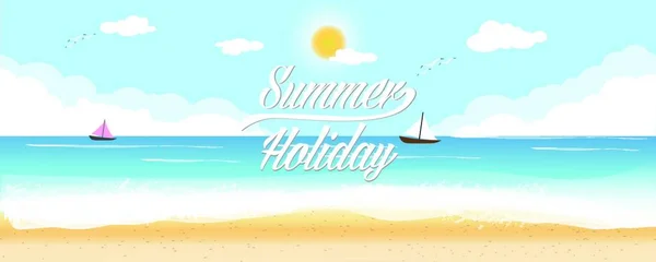 Ilustración Las Vacaciones Verano — Vector de stock