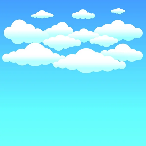 Dibujos Animados Nubes Azules Vector Ilustración — Archivo Imágenes Vectoriales
