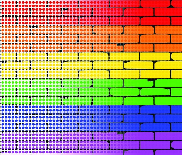 Illustration Rainbow Dot Matrix — Stock Vector