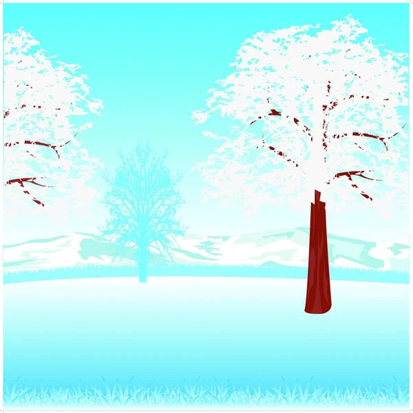 Illustration Nature Winter — Stock Vector