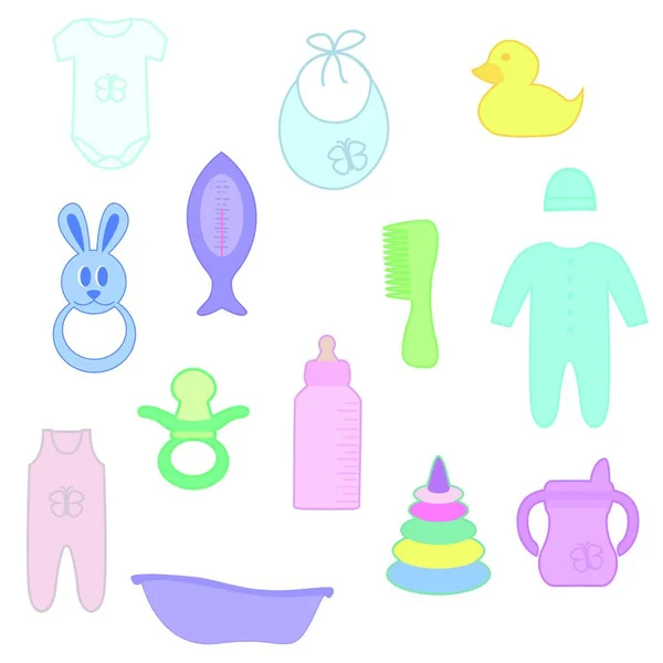 Coisas Para Bebê Ilustração Vetorial —  Vetores de Stock