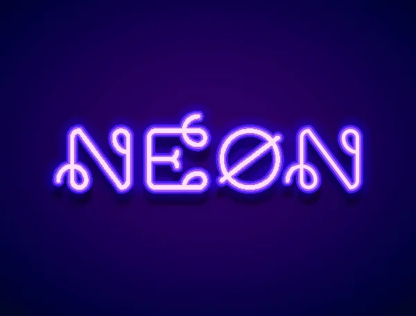 Illustration Neon Vector Lettering — Stock vektor