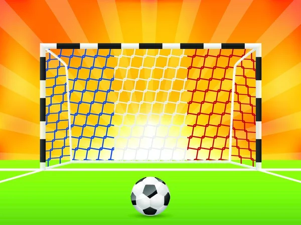 Soccer Bakgrund Med Fransk Flagg Netto — Stock vektor