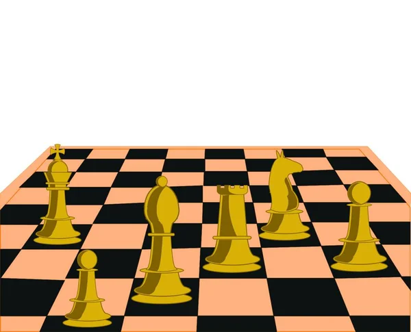 Illustration Skrivbordet Spela Schack — Stock vektor