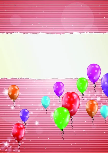 Background Balloons Torn Paper — Stock Vector