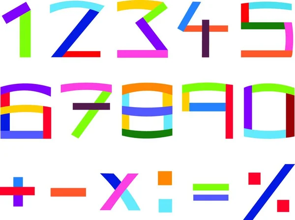 Εικονογράφηση Του Συνόλου Χρωματιστών Αριθμών — Διανυσματικό Αρχείο