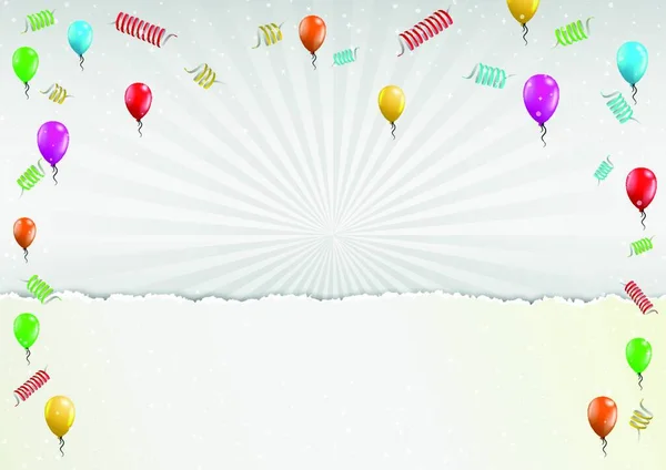 Luftballons Und Zerrissenes Papier — Stockvektor