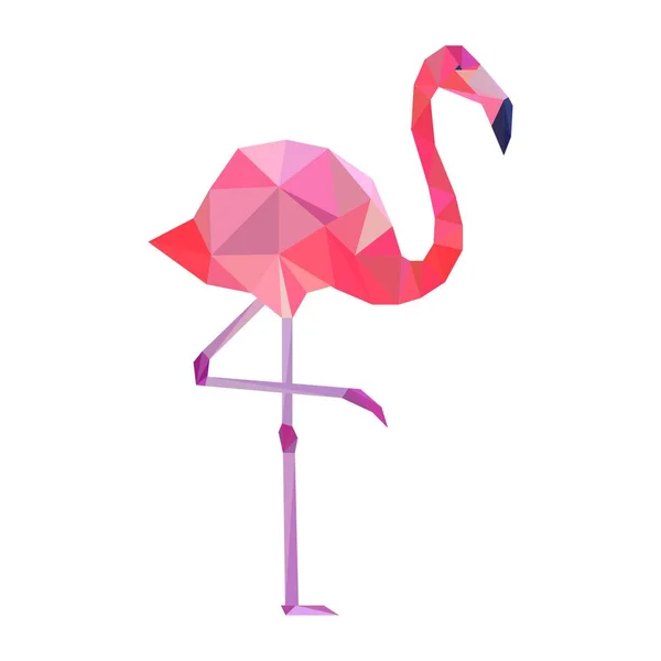 Rosa Polygonal Flamingo Enkel Vektor Illustration — Stock vektor