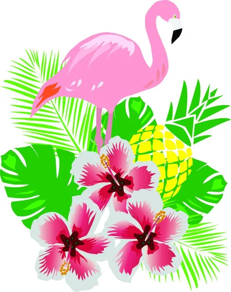 Rosa Flamingo Einfache Vektorillustration — Stockvektor