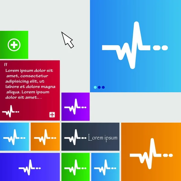 pulse icon sign. buttons. Modern interface website buttons with cursor pointer. Vector