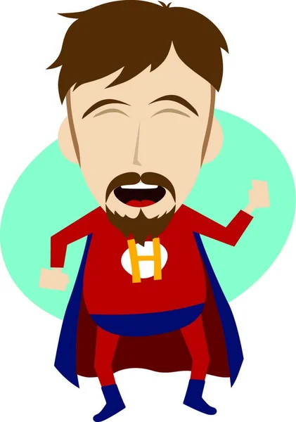 Süper Kahraman Çizgi Film Karakteri Vektörü — Stok Vektör
