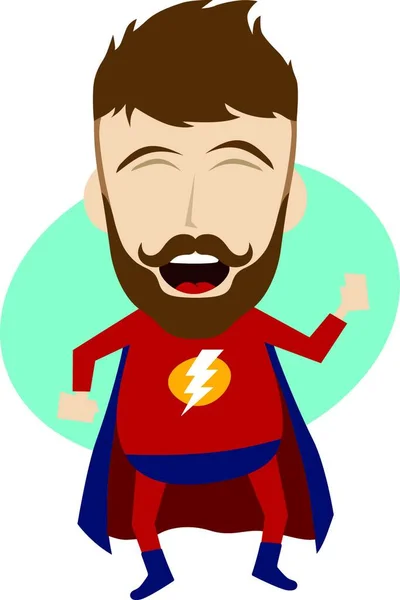 Superhero Cartoon Vector Illustration — Stock Vector
