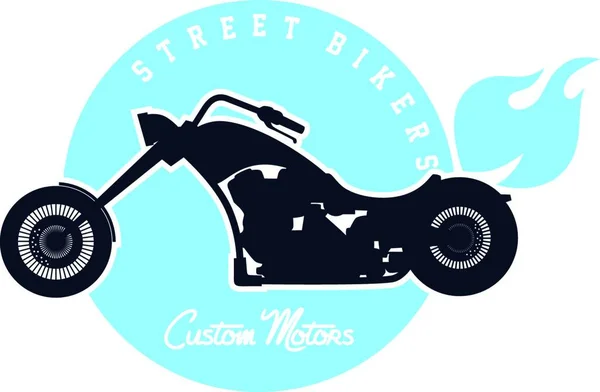 Custom Motorcycle Chopper Bike — Vetor de Stock