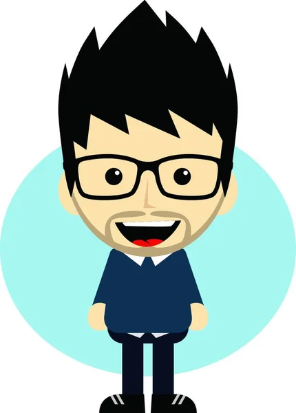Geek Cartoon Nerd Character — Stockvector