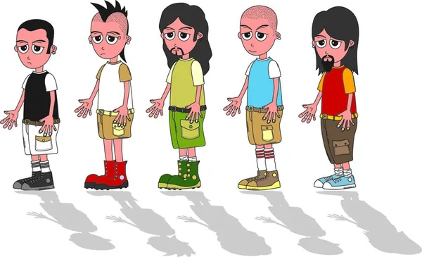 Illustrazione Dei Personaggi Dei Cartoni Animati — Vettoriale Stock