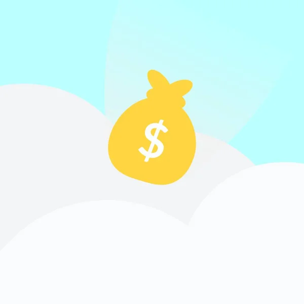 Money Bag Concept Bags Money Fall Sky — Stock Vector