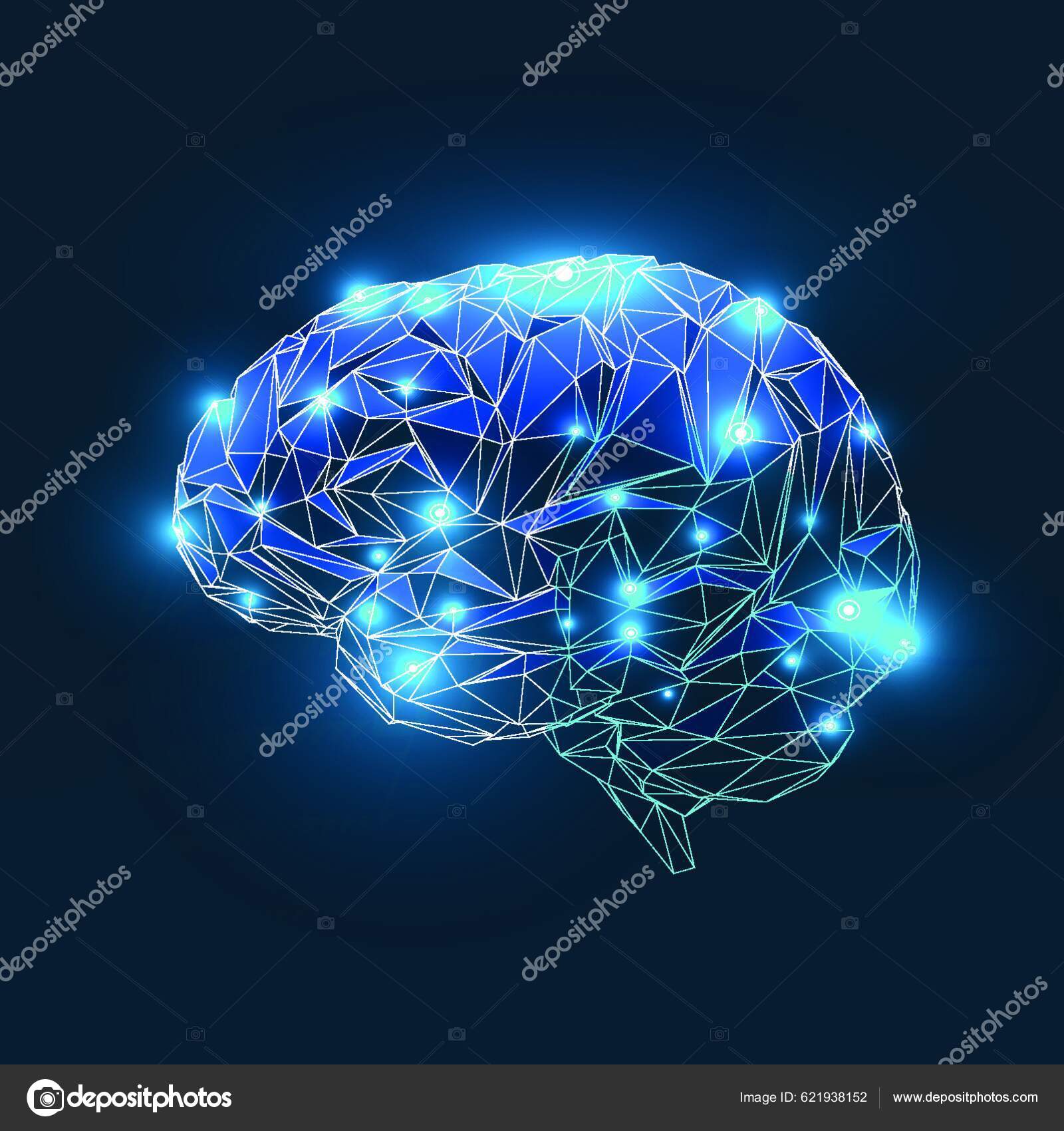 Brain Geometric Shapes Blue Colors Stock Vector by ©YAY_Images 621938152