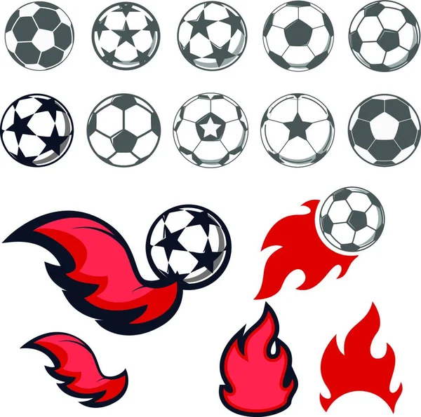 Illustration Des Ballons Football — Image vectorielle