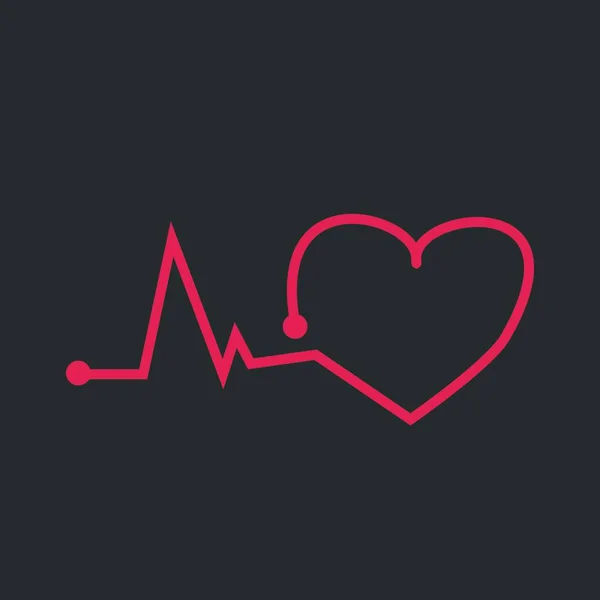 脈動する心臓のイラストです — ストックベクタ