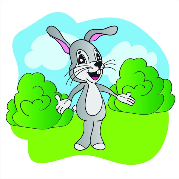Cartoon Cute Hare Vector Illustration — Stock Vector