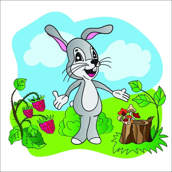 卡通可爱野兔矢量图解 — 图库矢量图片