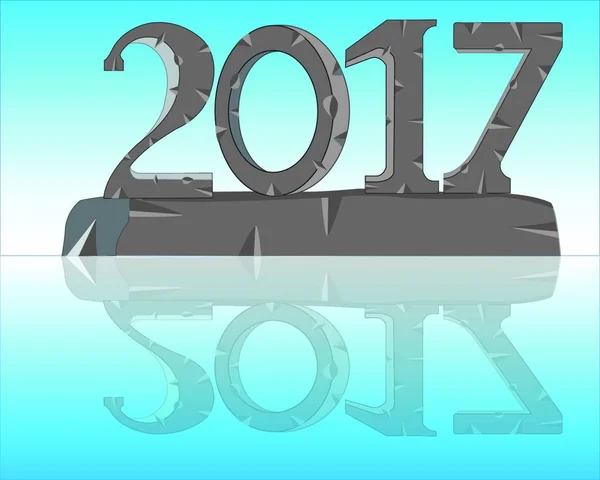 Απεικόνιση Του Έτους Αριθμών 2017 — Διανυσματικό Αρχείο