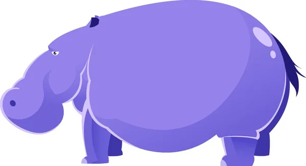 Ilustracja Wektora Kreskówki Tłuszczu Hipopotama — Wektor stockowy