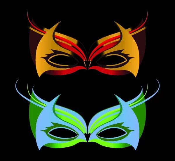 Gafas Mascarada Ilustración Vectores Colores — Vector de stock