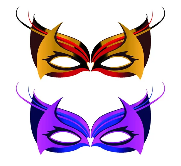 Máscaras Mascarada Ilustración Vectores Colores — Archivo Imágenes Vectoriales