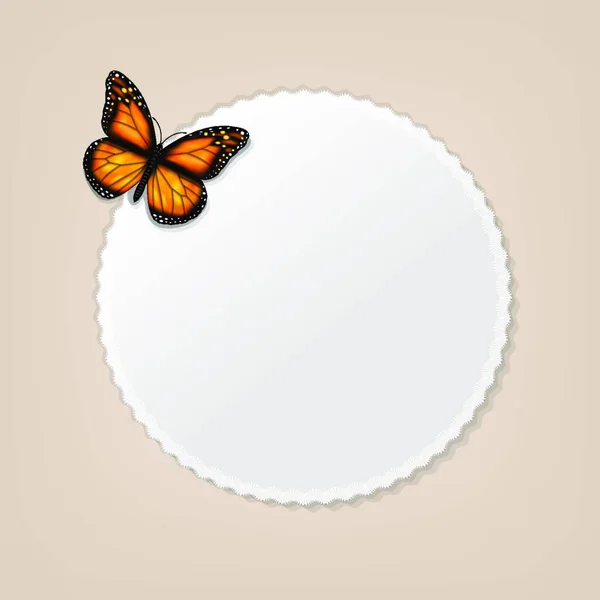 Popisek Vektorovou Ilustrací Motýla — Stockový vektor