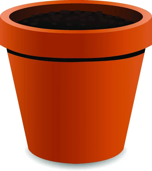 Terracotta Pot Vector Illustration — Stock Vector
