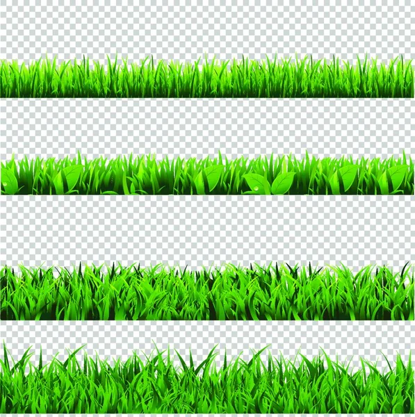 Grass Border Set Vector Ilustración — Vector de stock