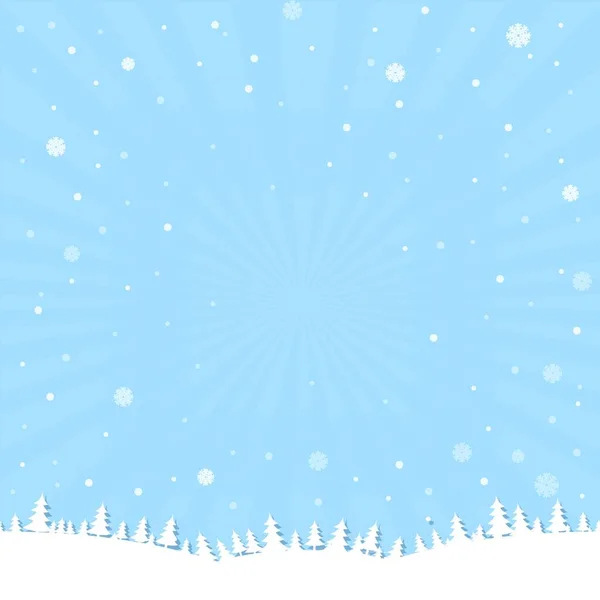 Desenhos Animados Inverno Poster Ilustração Vetorial — Vetor de Stock