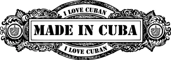 Φτιαγμένο Στην Κούβα Πολύχρωμη Διανυσματική Απεικόνιση — Διανυσματικό Αρχείο