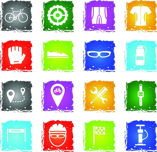 Basit Bisiklet Simgeleri Renkli Vektörler — Stok Vektör