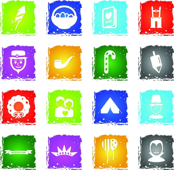 Holidays Simply Icons Colorful Vector — Stock Vector