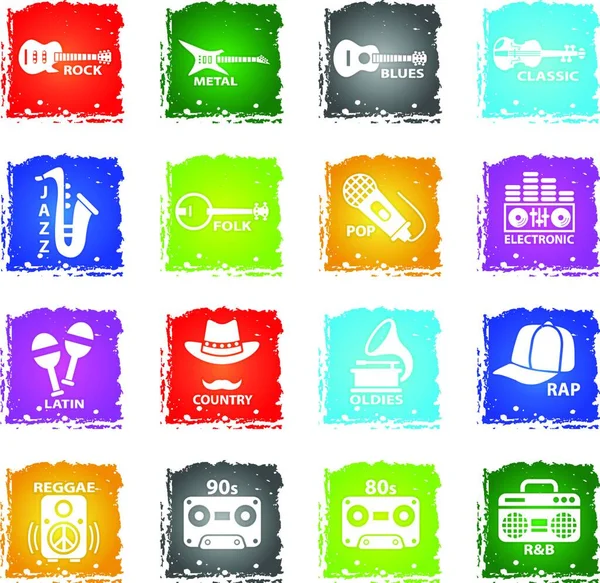 Musical Genre Web Icons Vector Illustration — Stock Vector