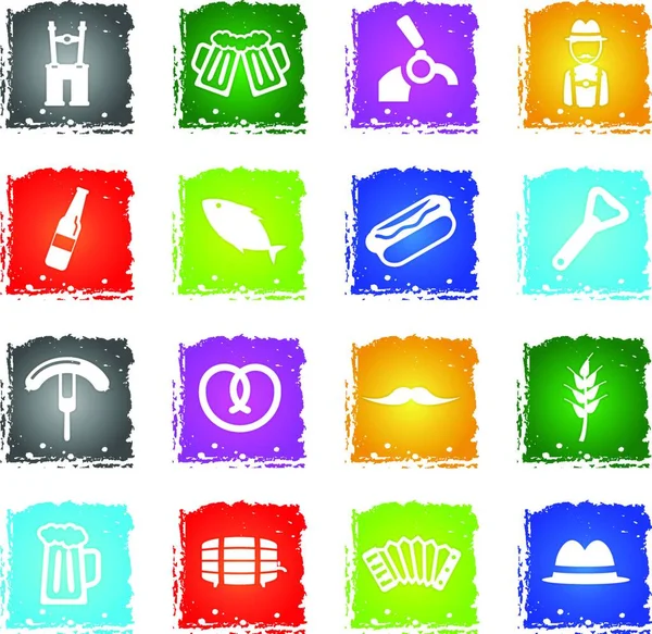Oktoberfest Simply Icons Colorful Vector — Stock Vector
