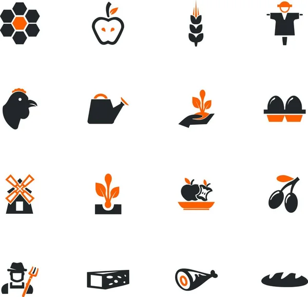 Agriculture Farming Icons Set — Stock Vector