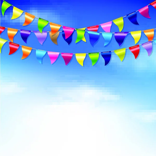 Bunting Birthday Flags Vector Illustration — Stock Vector