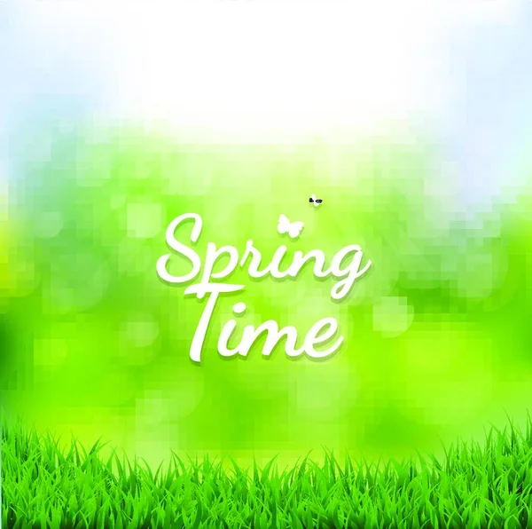Spring Time Poster Modern Graphic Illustration — Stock Vector
