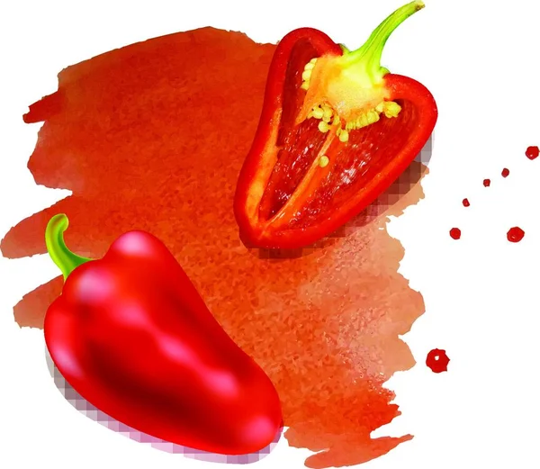 Red Peppers Vector Illustration Simple Design — Stock Vector