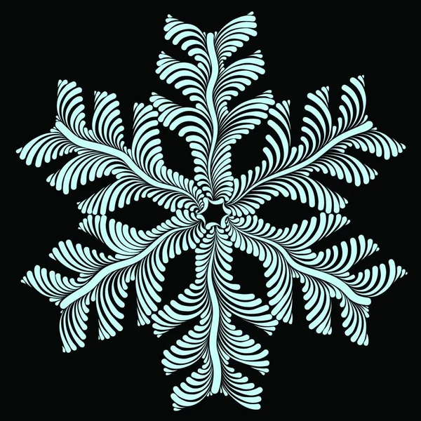 Όμορφη Openwork Νιφάδα Χιονιού Διανυσματική Απεικόνιση Απλό Σχεδιασμό — Διανυσματικό Αρχείο