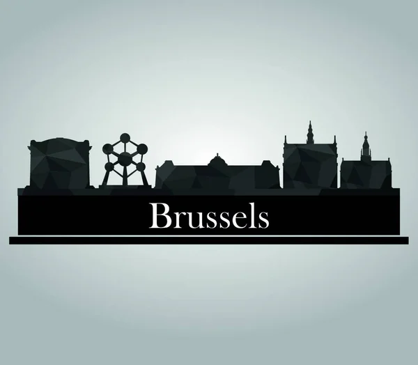 Bruselas Horizonte Ilustración Vectorial Diseño Simple — Vector de stock