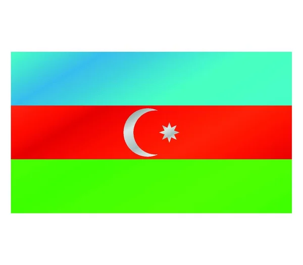 Azerbaycan Bayrağı Vektör Illüstrasyonu Basit Tasarım — Stok Vektör