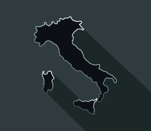 Italia Mappa Illustrazione Vettoriale Design Semplice — Vettoriale Stock